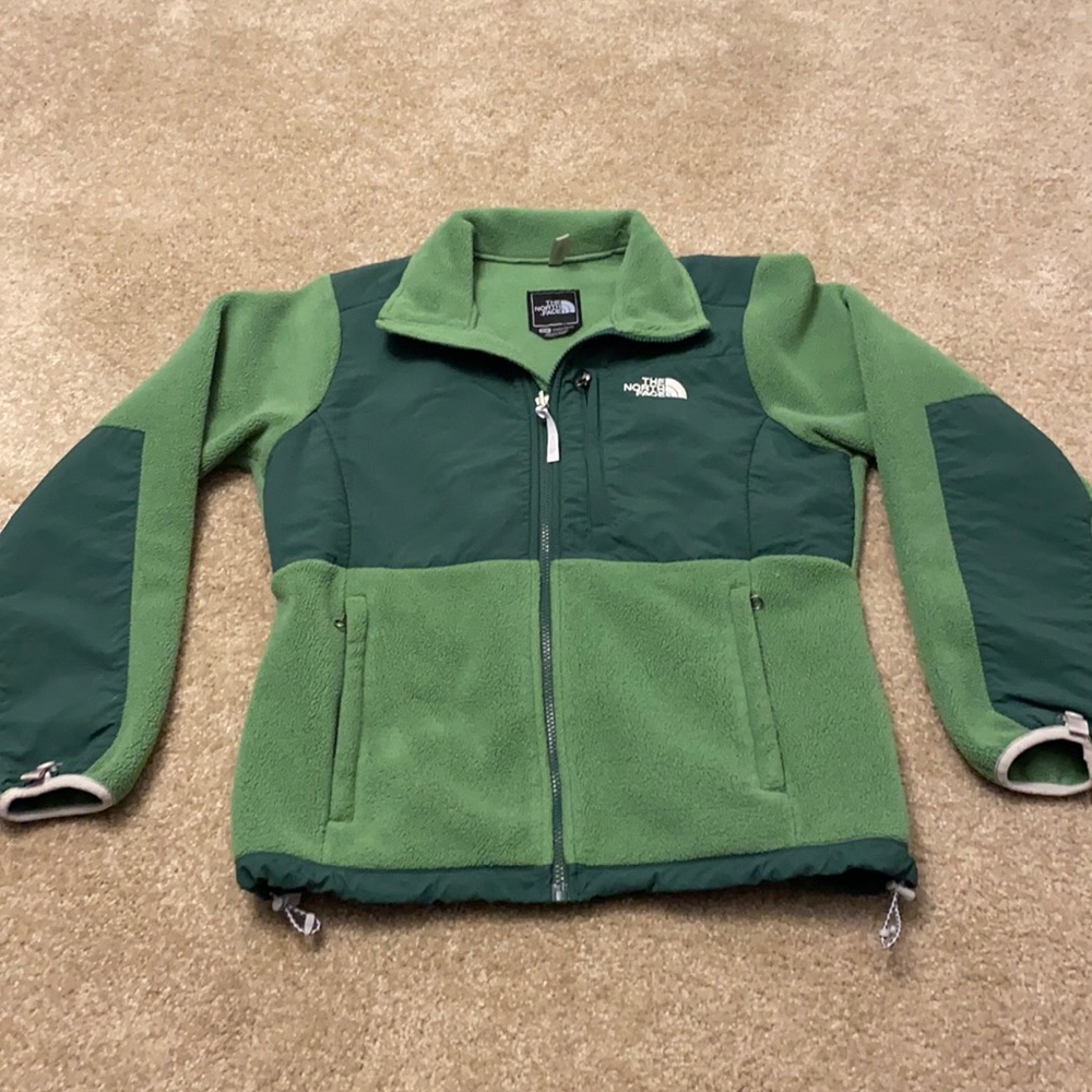 Medium green North Face.